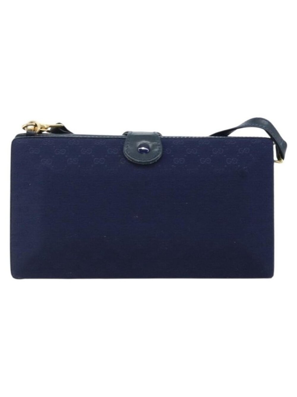 Authentic GUCCI Micro GG Supreme Shoulder Bag Navy Gold - Picture 10 of 16